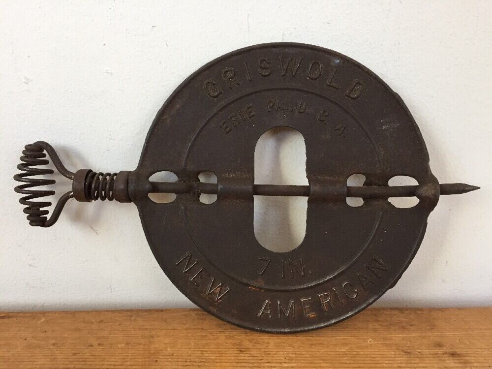 Antique Griswold New American Reversible Flue Chimney Damper 7" Rustic Cast Iron